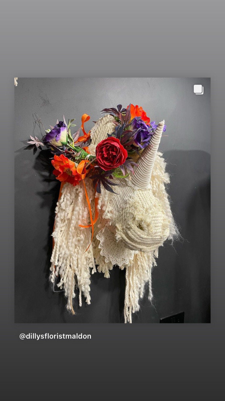 UNICORN Macrame head beautiful handmade Christmas gift