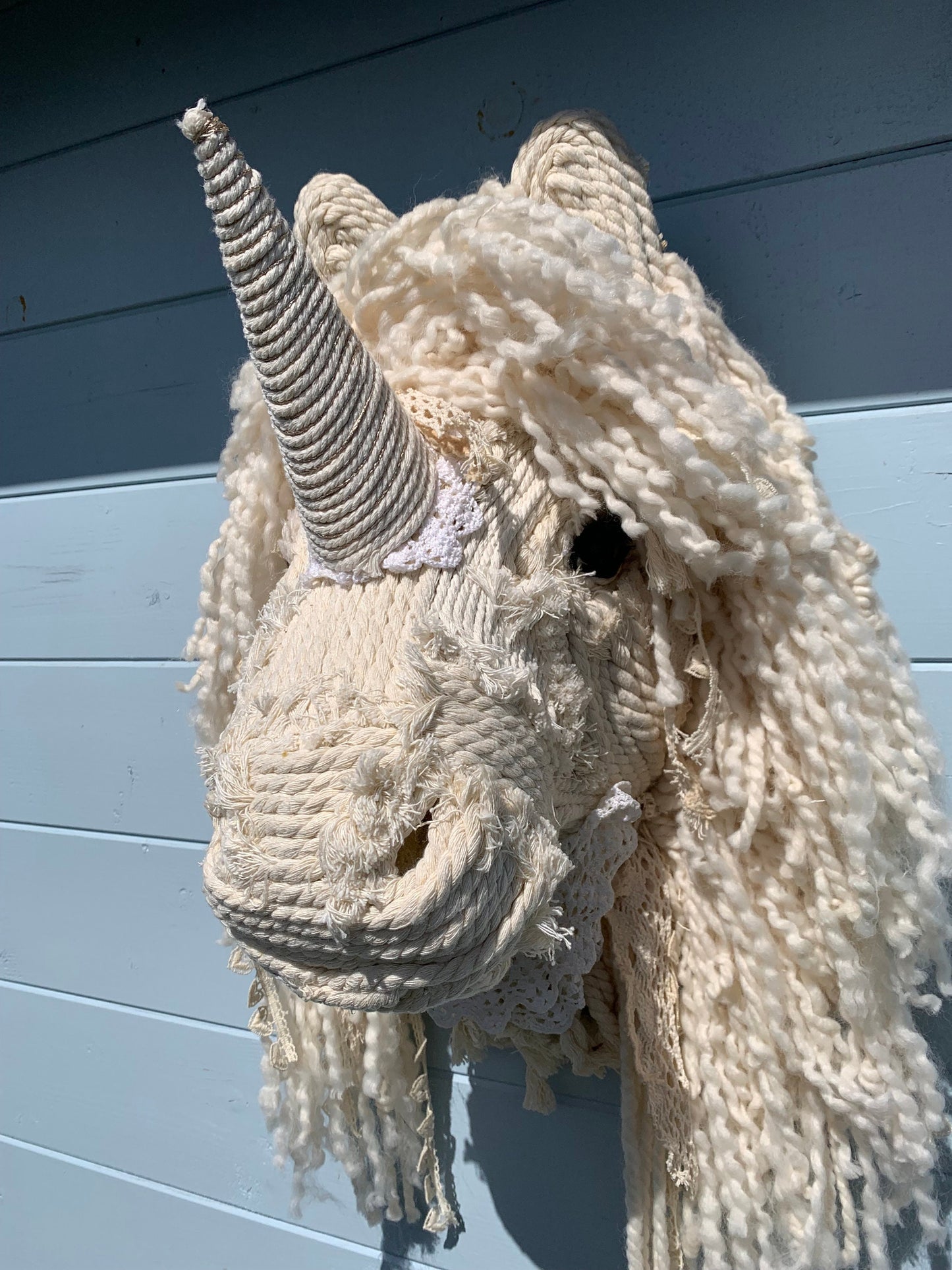UNICORN Macrame head beautiful handmade Christmas gift