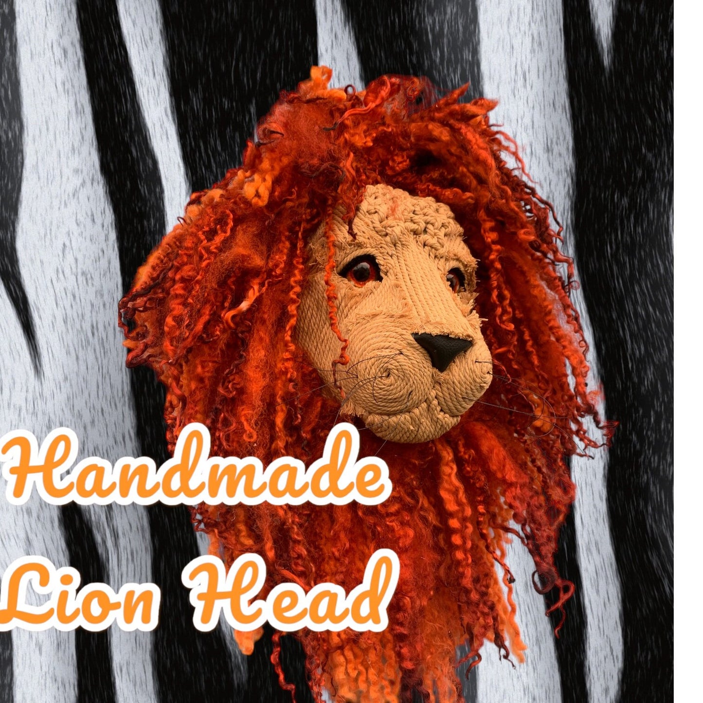 Lion head Simba from the lion king Look at that Face & Eyes !!! One of a kind real sheep fur macrame face birthday kids room