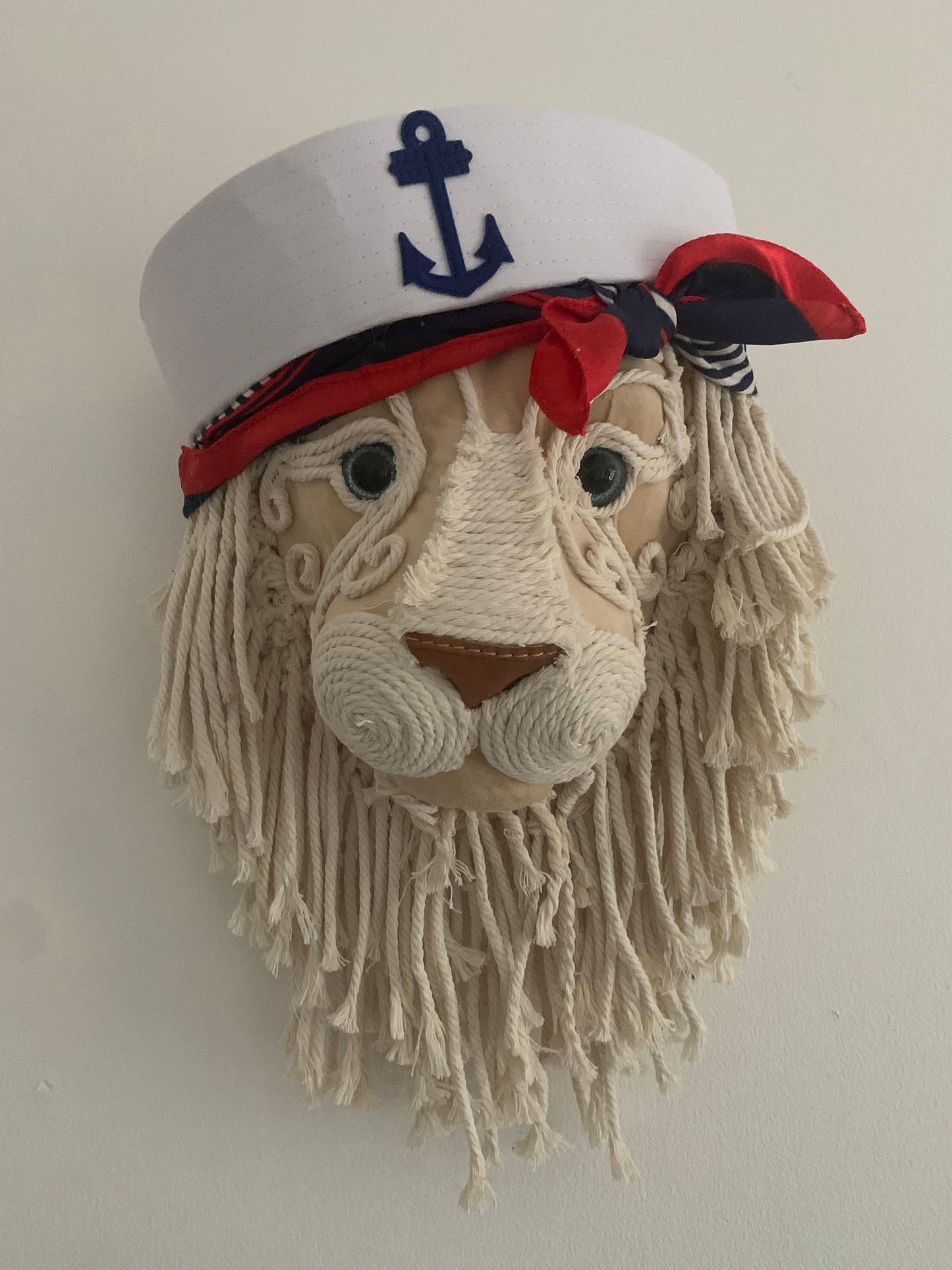 Sailor Sam Lion head Nautical handmade animal head Great Gift wall Picture Faux taxidermy