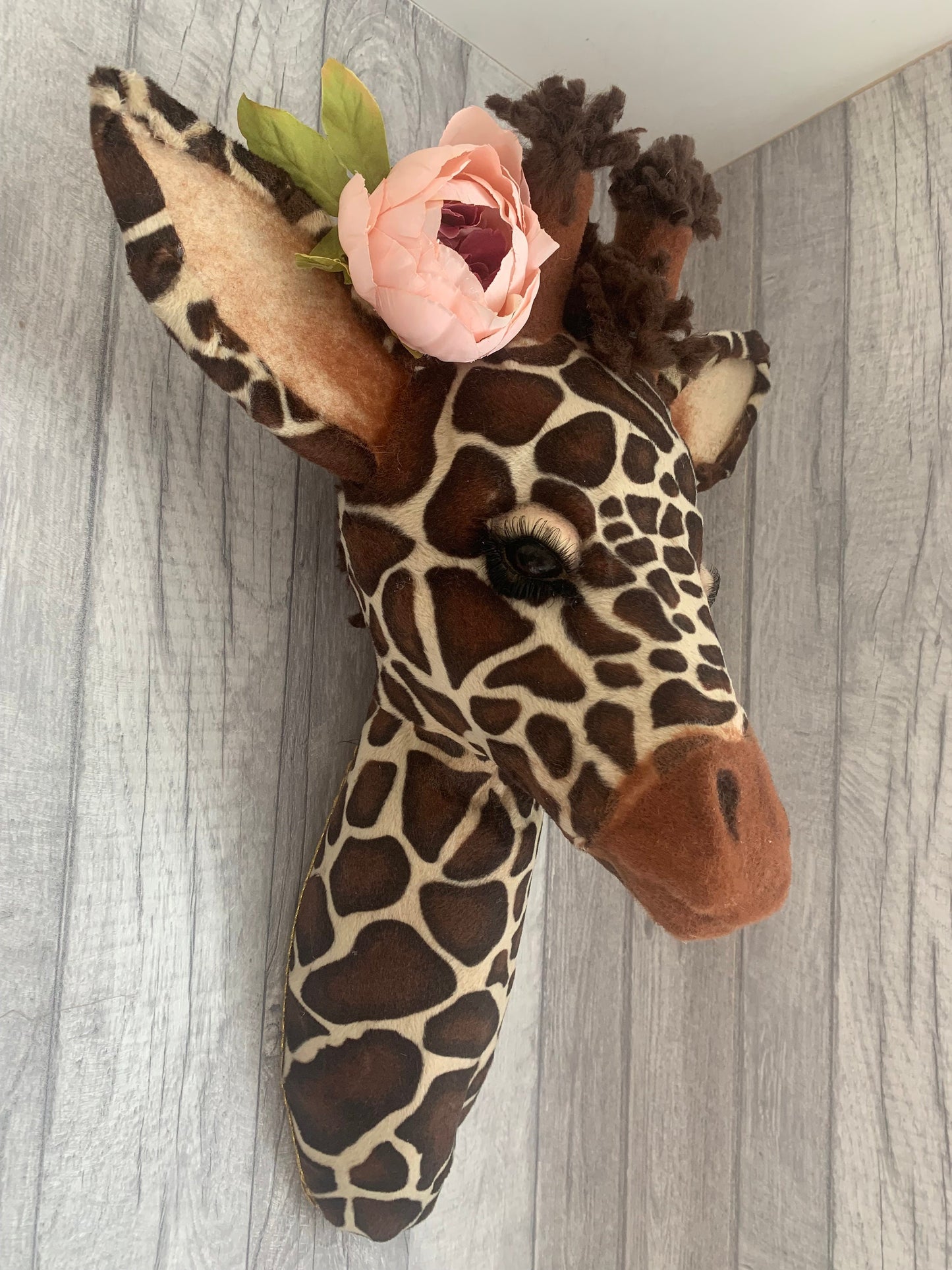 Miss Peony super cute handmade baby giraffe soft fur comes with or without flower This is so gorgeous
