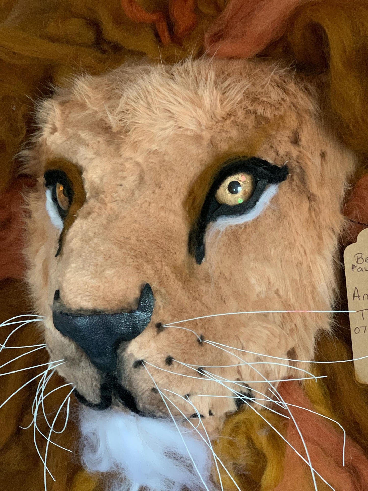 Aslam King of the jungle lion head 18” x 18 “ wall hanging faux taxidermy